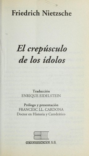 El crepúsculo de los idolos